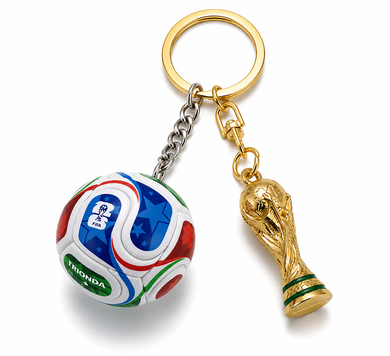 World Cup Trophy & Soccer Ball Keychain